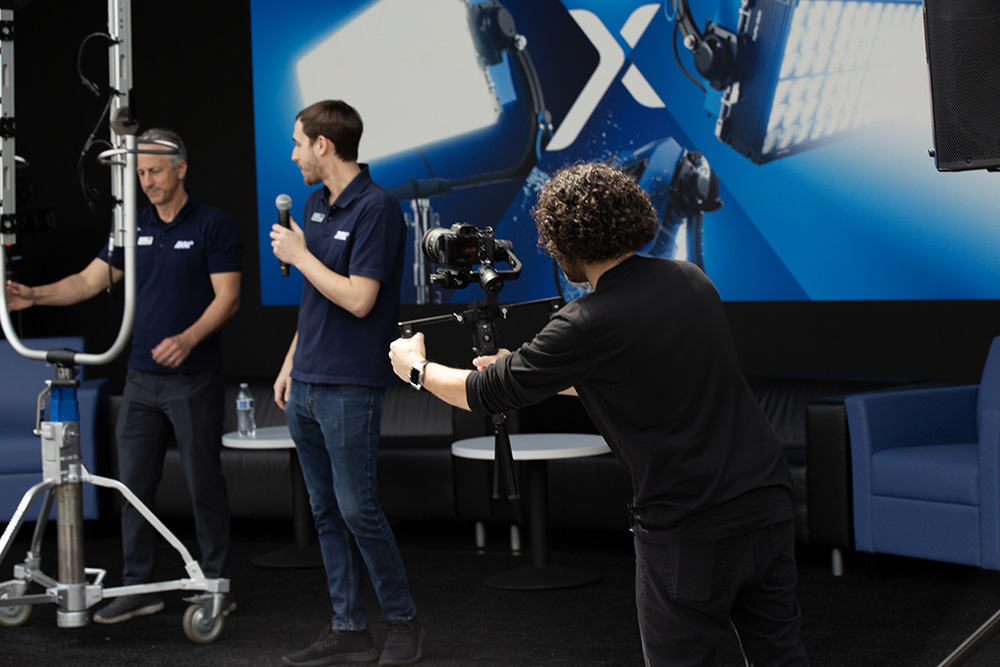 Koren capturing an event with a Sony A7Sii on a gimbal